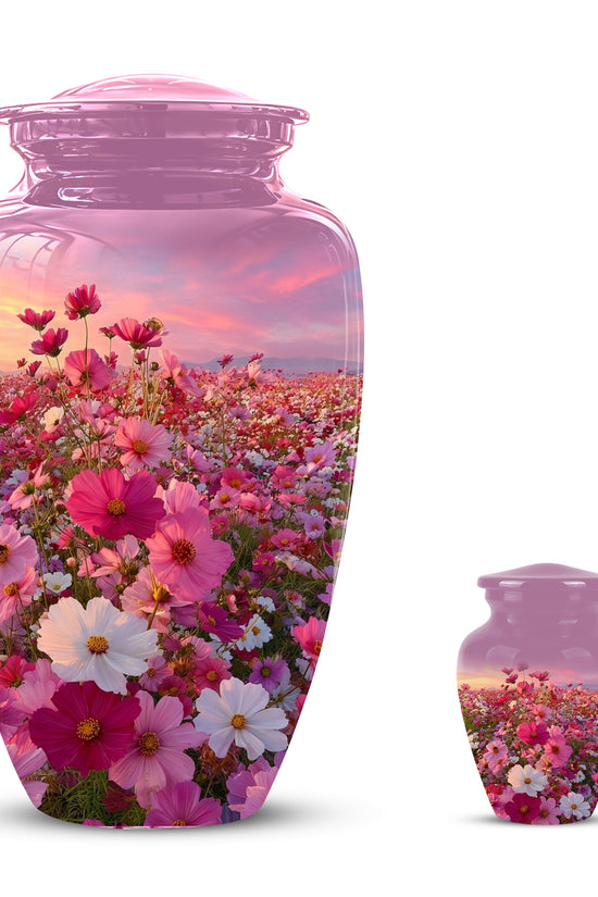 Flower Field Cremation Urn - Decorative Premium Funeral Urns On Sale