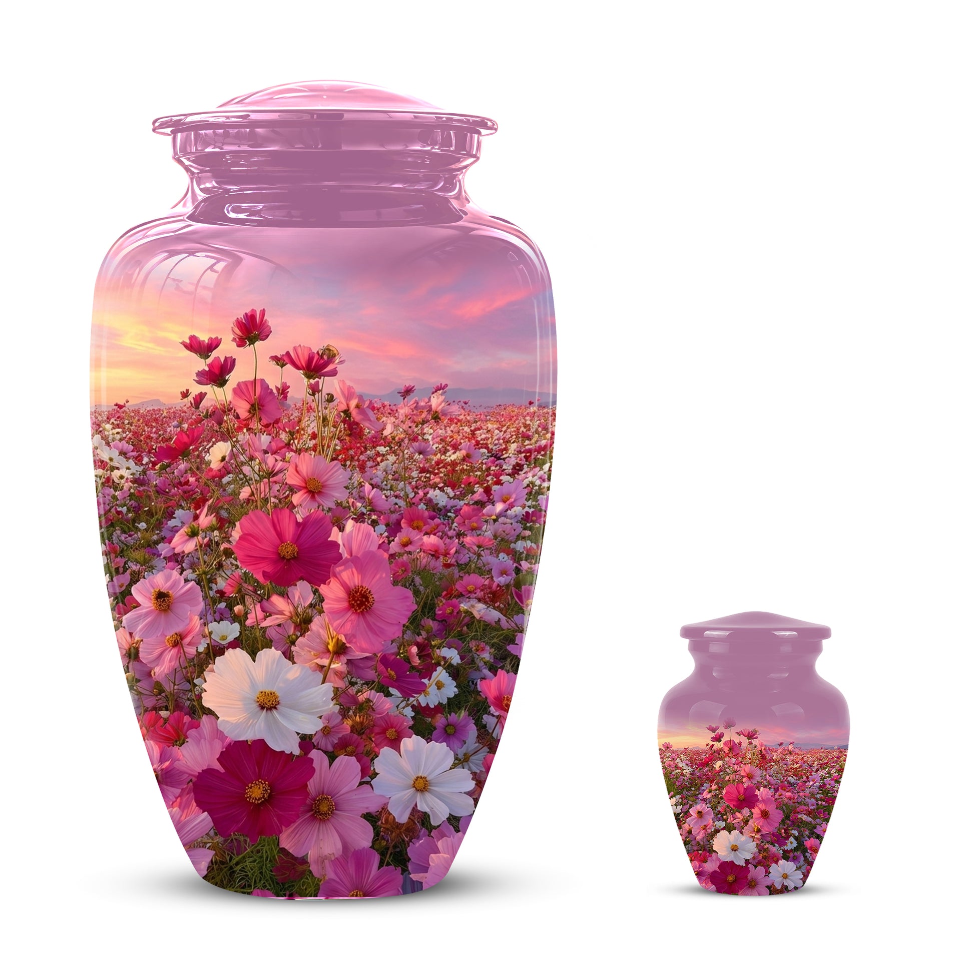 Flower Field Cremation Urn - Decorative Premium Funeral Urns On Sale
