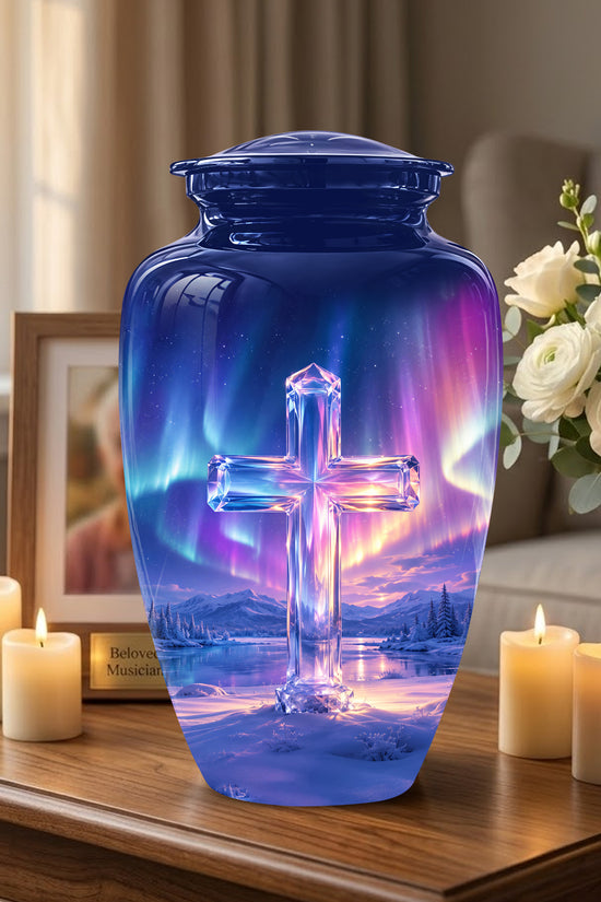 Celestial Cross Cremation Urn for Ashes – Peaceful Tribute Memorial Urn