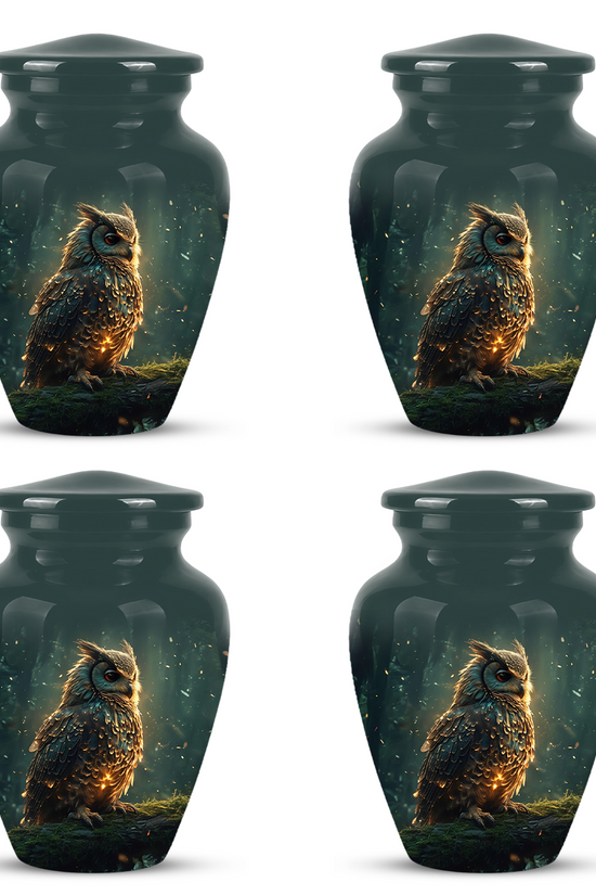 Mystical Owl Cremation Urn - Green Burial Urns For Human Ashes