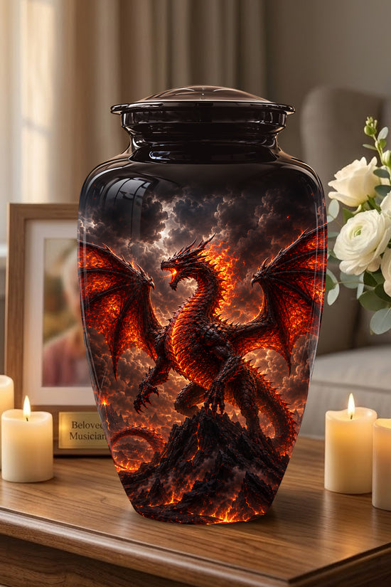 Dragon Fire Cremation Urn - Mythical Dragon Urn For Men & Women Ashes