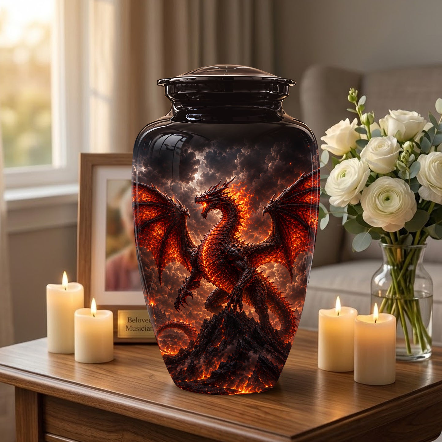 Dragon Fire Cremation Urn - Mythical Dragon Urn For Men & Women Ashes