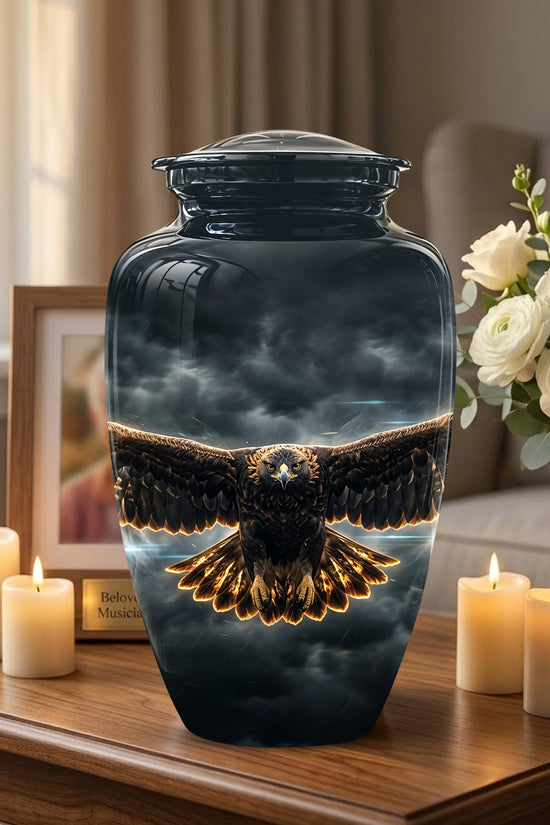 Flying Eagle Memorial Urn - Handcrafted Custom Urns For Human Ashes