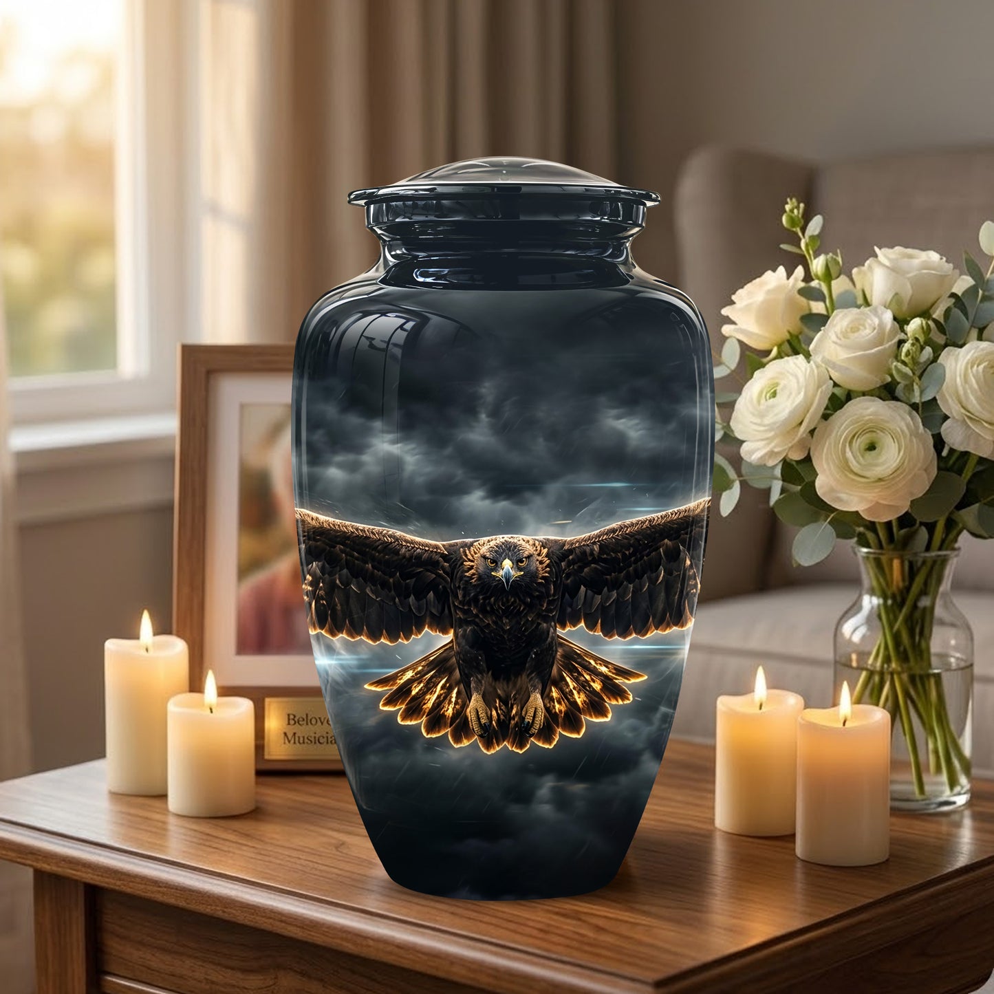 Flying Eagle Memorial Urn - Handcrafted Custom Urns For Human Ashes