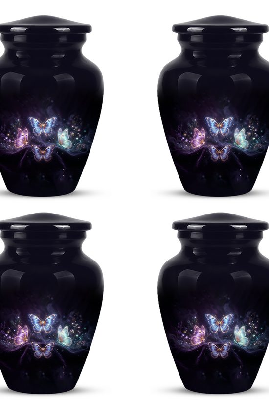 Flying Butterfly Urns For Mom Ashes - Handcrafted Black Cremation Urns