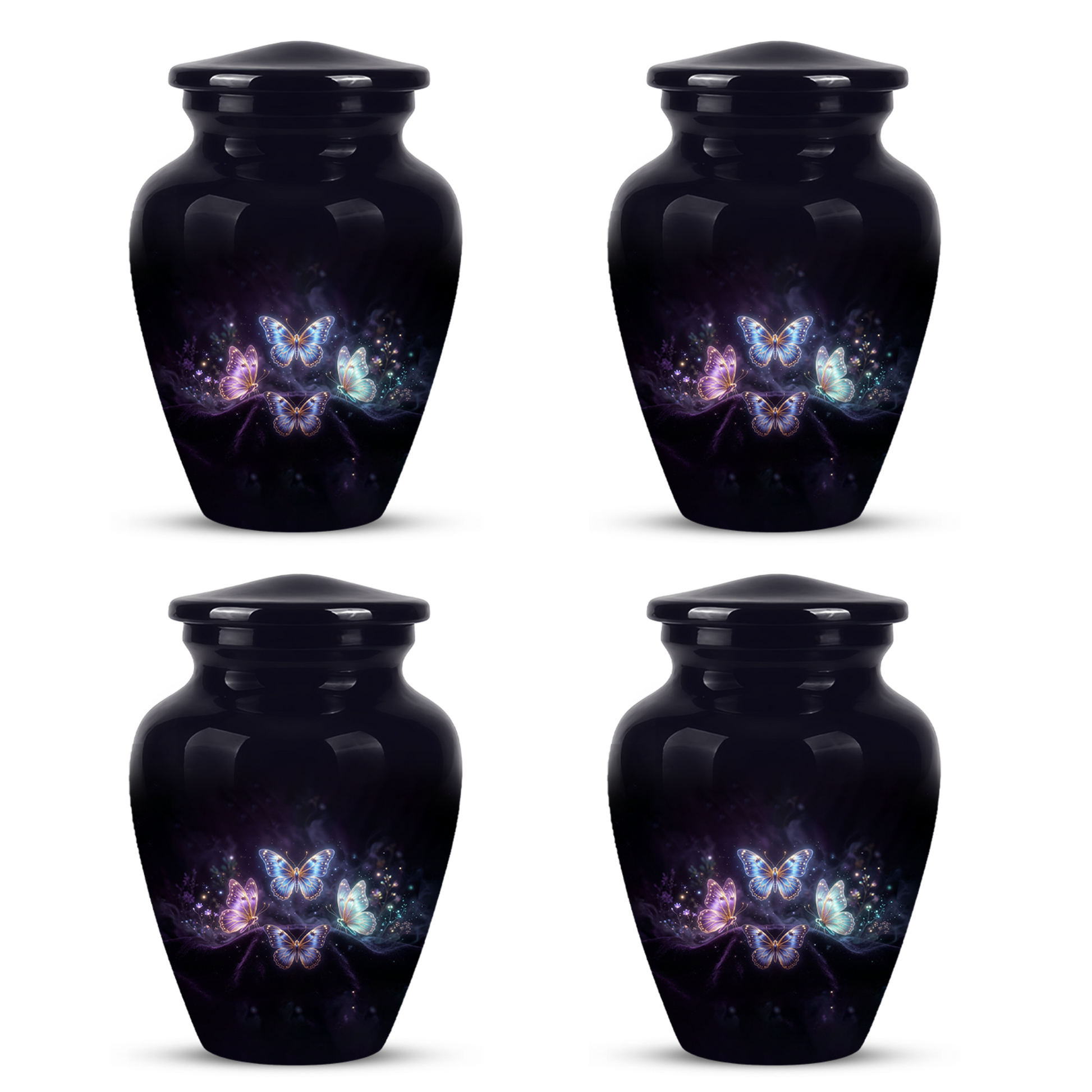 Flying Butterfly Urns For Mom Ashes - Handcrafted Black Cremation Urns