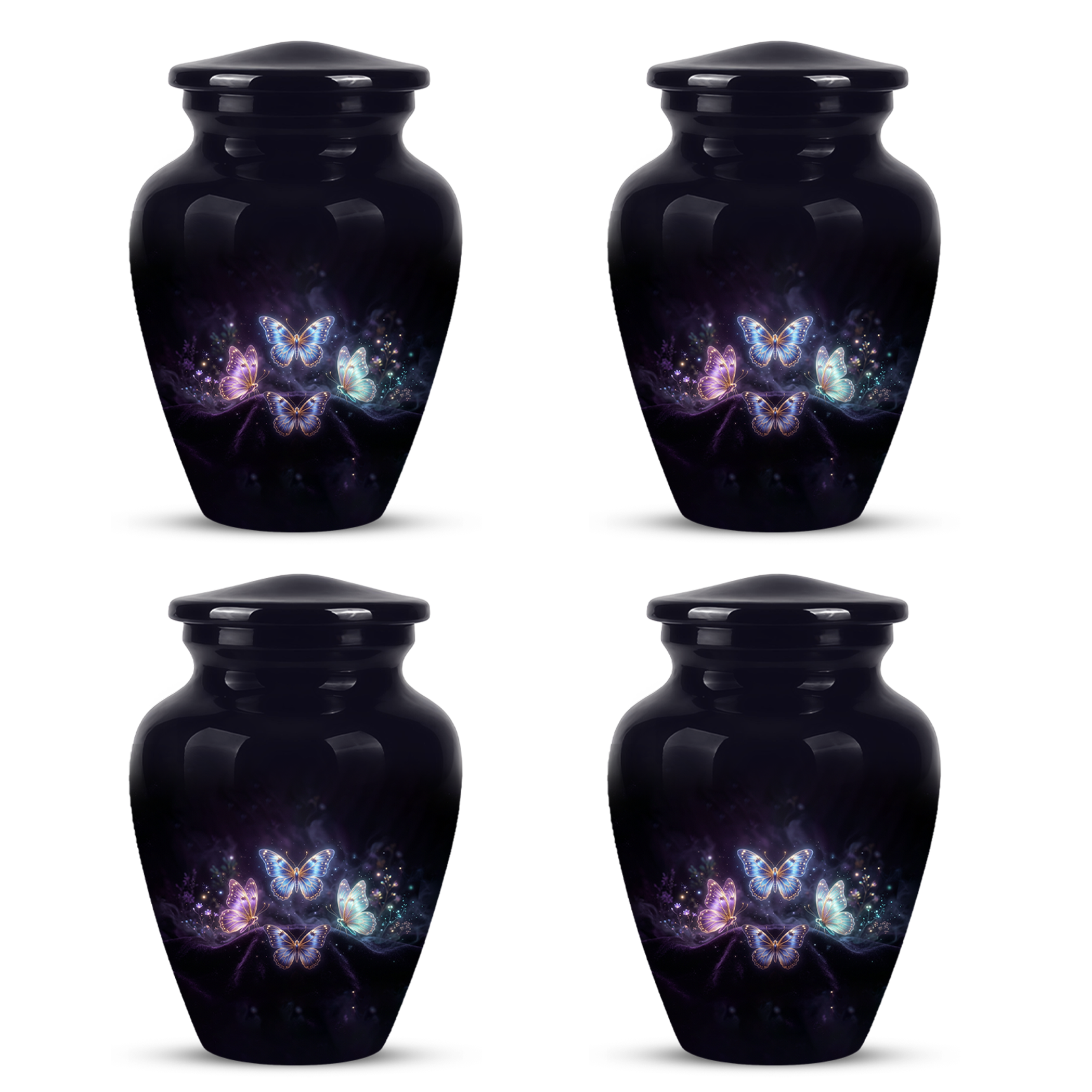 Flying Butterfly Urns For Mom Ashes - Handcrafted Black Cremation Urns