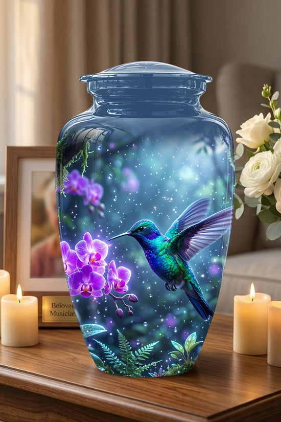 Celestial Hummingbird Cremation Urn - Beautiful Memorial Urns For Ashes
