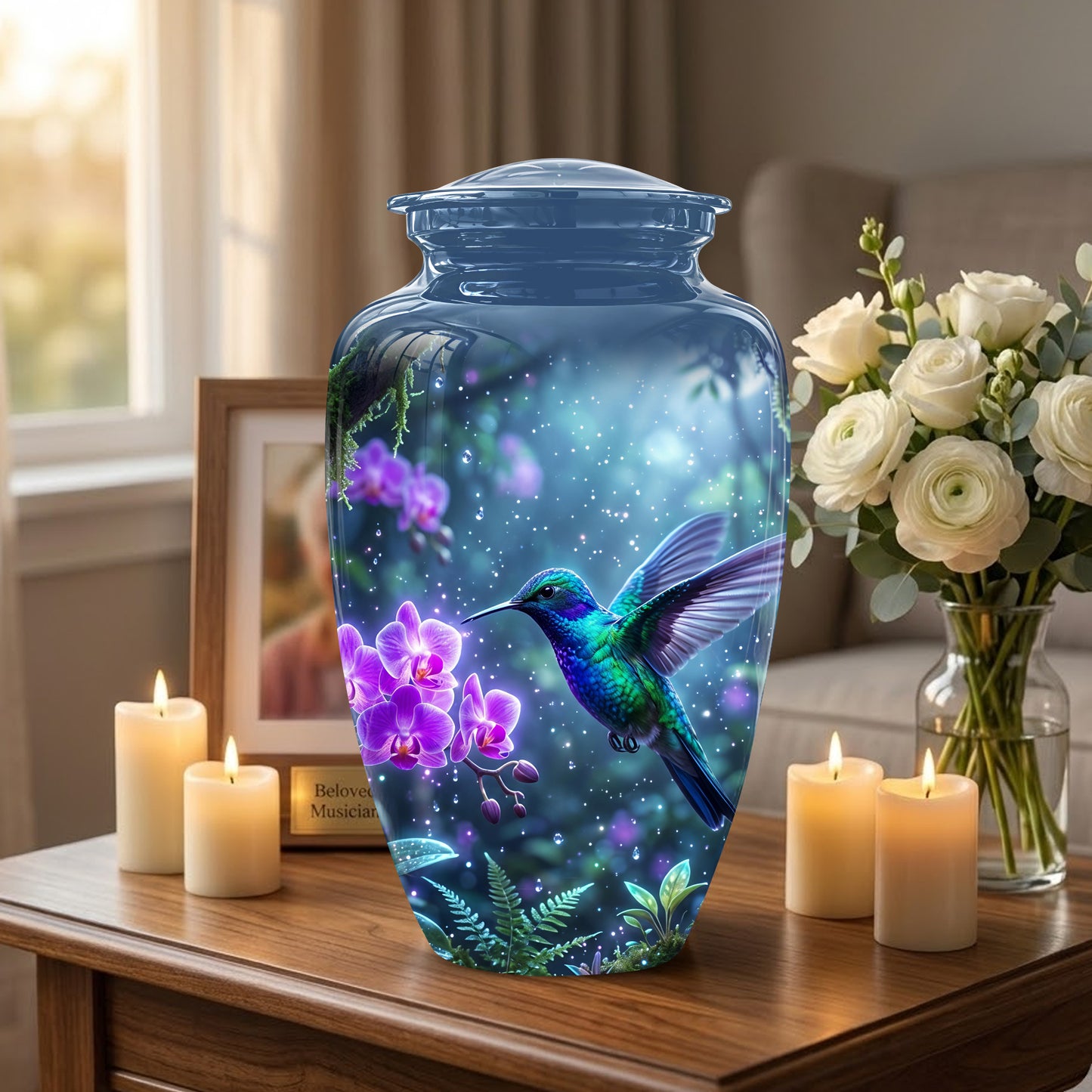 Celestial Hummingbird Cremation Urn - Beautiful Memorial Urns For Ashes