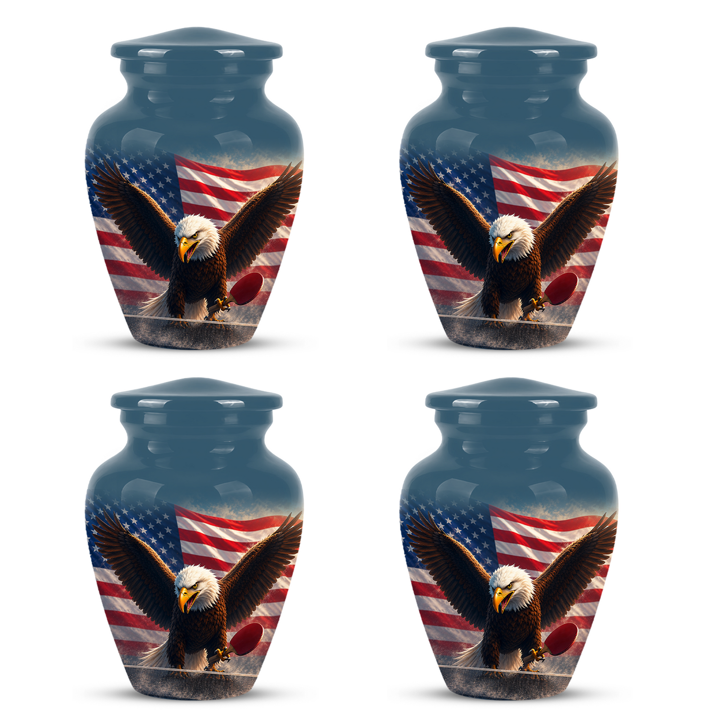 Flying Eagle With American Flag Urn - Patriotic Funeral Memorial Urns