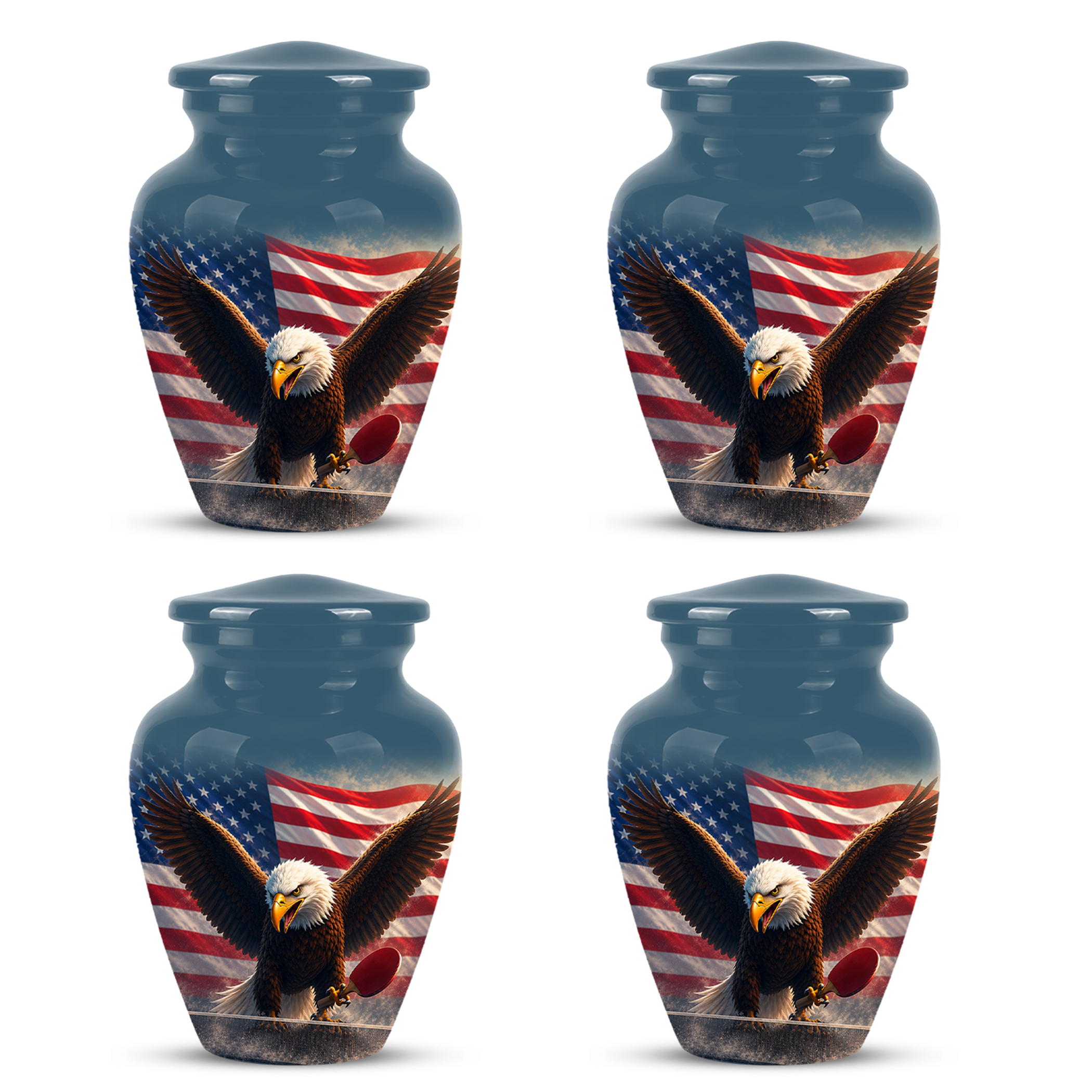 Flying Eagle With American Flag Urn - Patriotic Funeral Memorial Urns