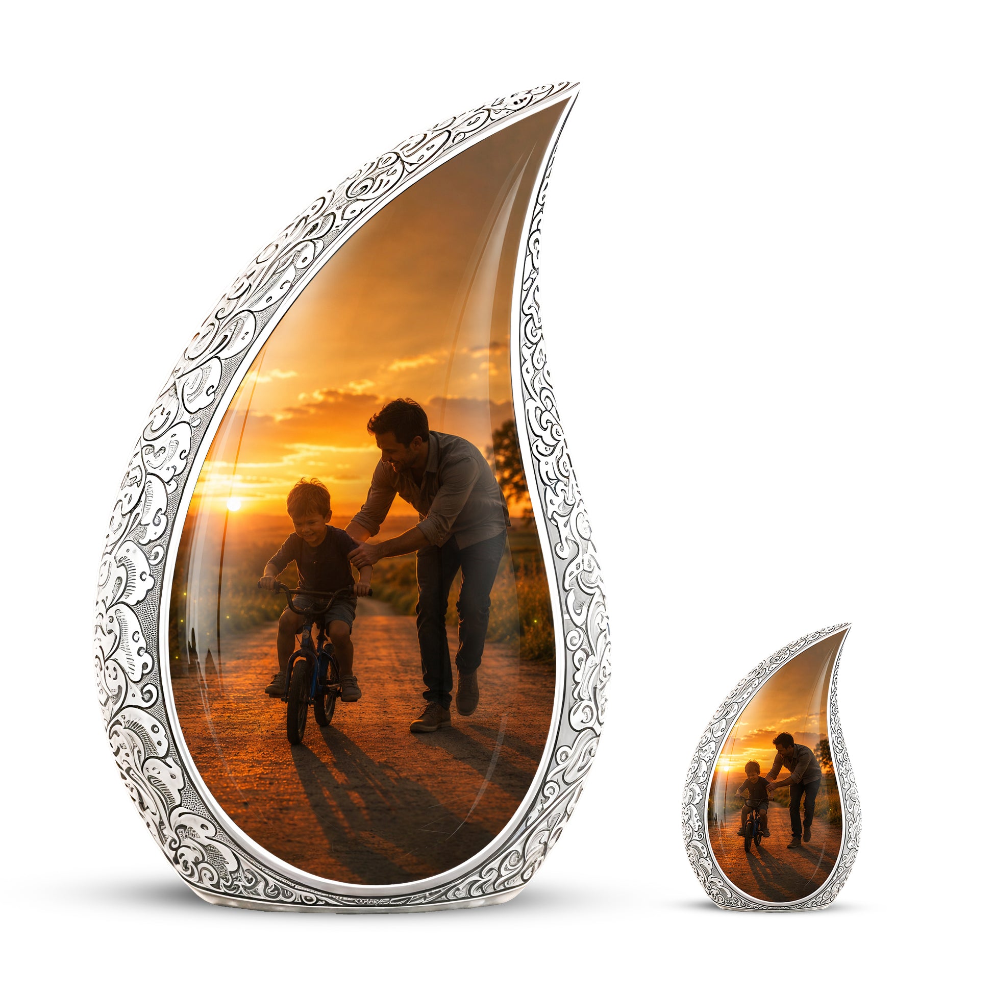 Father & Son Themed Urn - Handcrafted Custom Memorial Urns For Ashes
