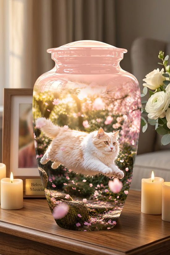Fluffy Cat Pet Cremation Urn - Beautiful Pet Memorial Urns For Ashes