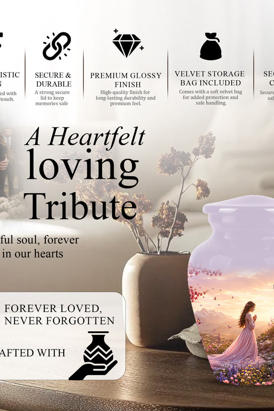 Peaceful Cross Cremation – Personalized Sunset Tribute Urns for Ashes