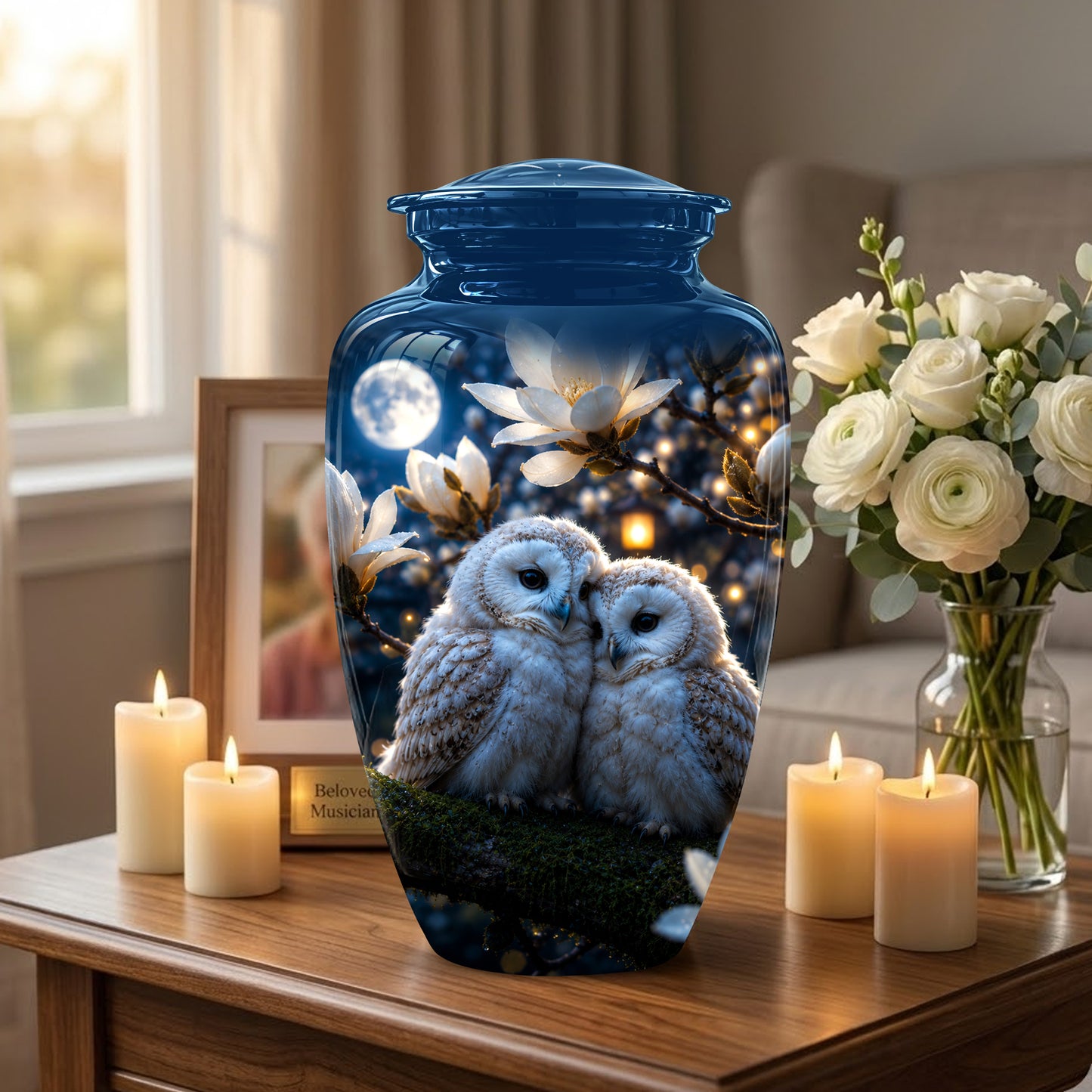 Owl Couple Cremation Urn - Beautiful Memorial Urns For Lover's Ashes