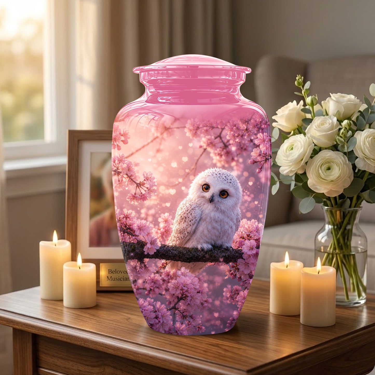 Baby Owl Cremation Urn for Ashes – Handcrafted Personalized Burial Urn