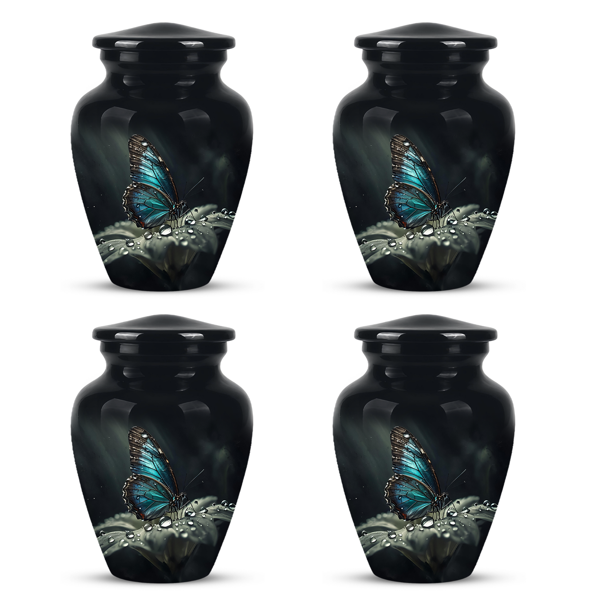 Blue Morpho Butterfly Cremation Urn - Beautiful Burial Urns For Mom Ashes
