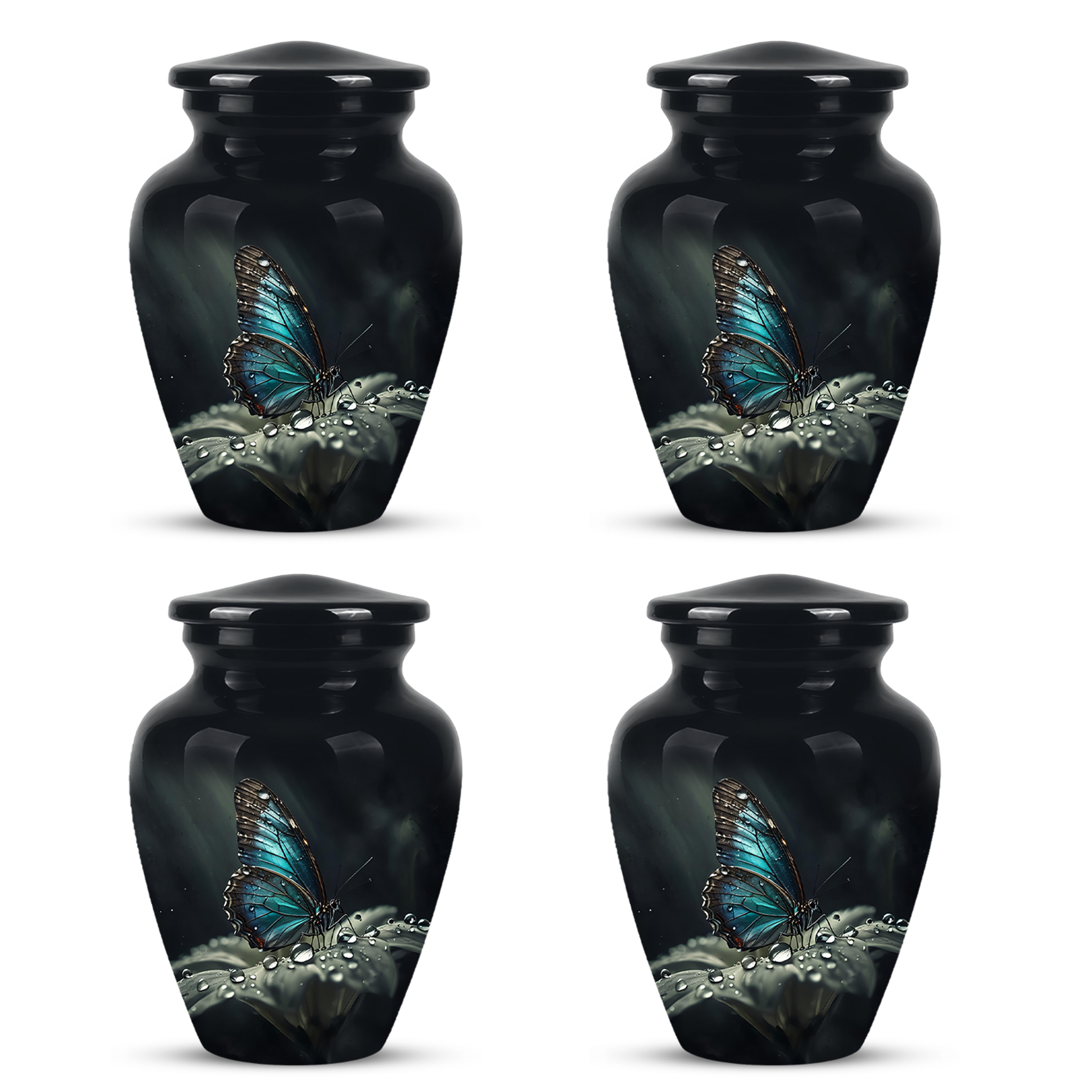 Blue Morpho Butterfly Cremation Urn - Beautiful Burial Urns For Mom Ashes