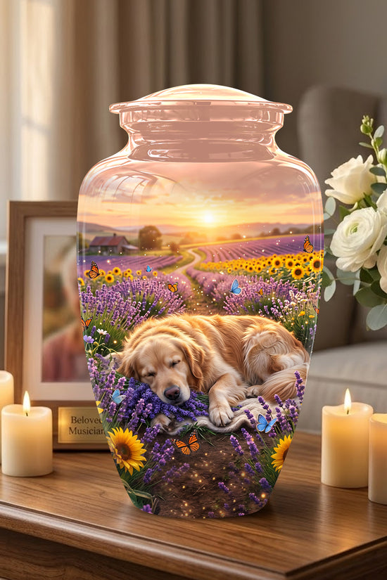 Golden Retriever Gog Memorial Urn - Personalized Pet Urns For Ashes
