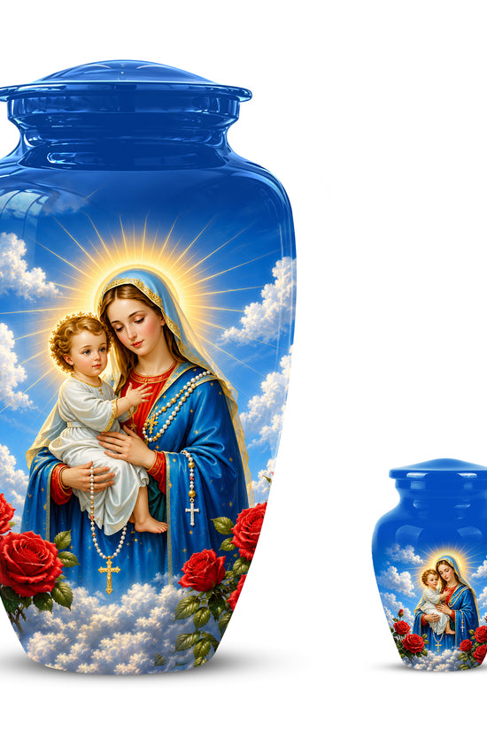 Catholic Virgin Mary & Baby Jesus Urn - Personalized Spiritual Urns