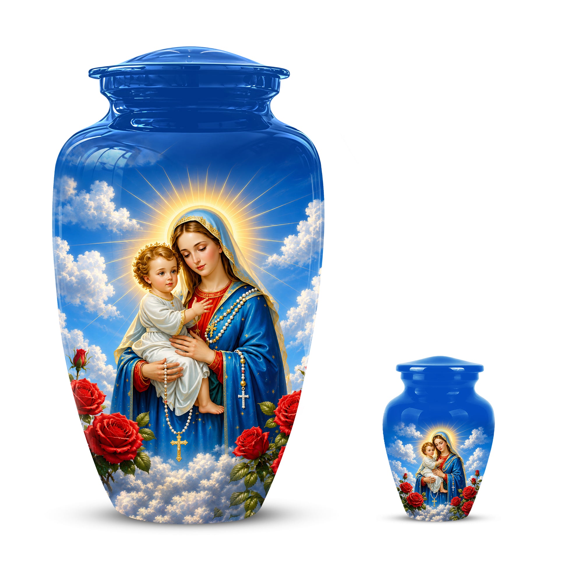 Catholic Virgin Mary & Baby Jesus Urn - Personalized Spiritual Urns