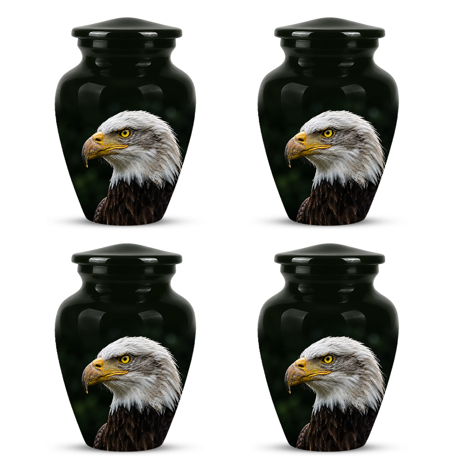 Patriotic Eagle Cremation Urn - Black Memorial Father Urns For Ashes