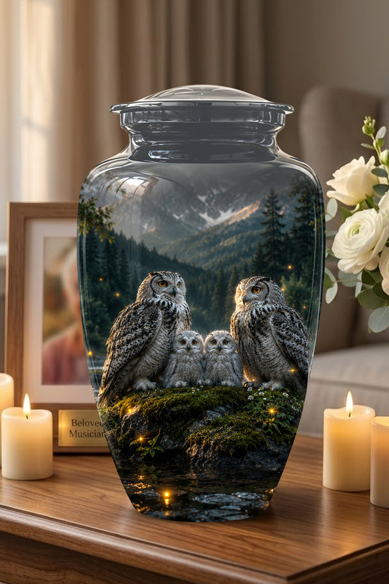 Owl Family Cremation Urn for Ashes – Beautifully Custom Memorial Urn