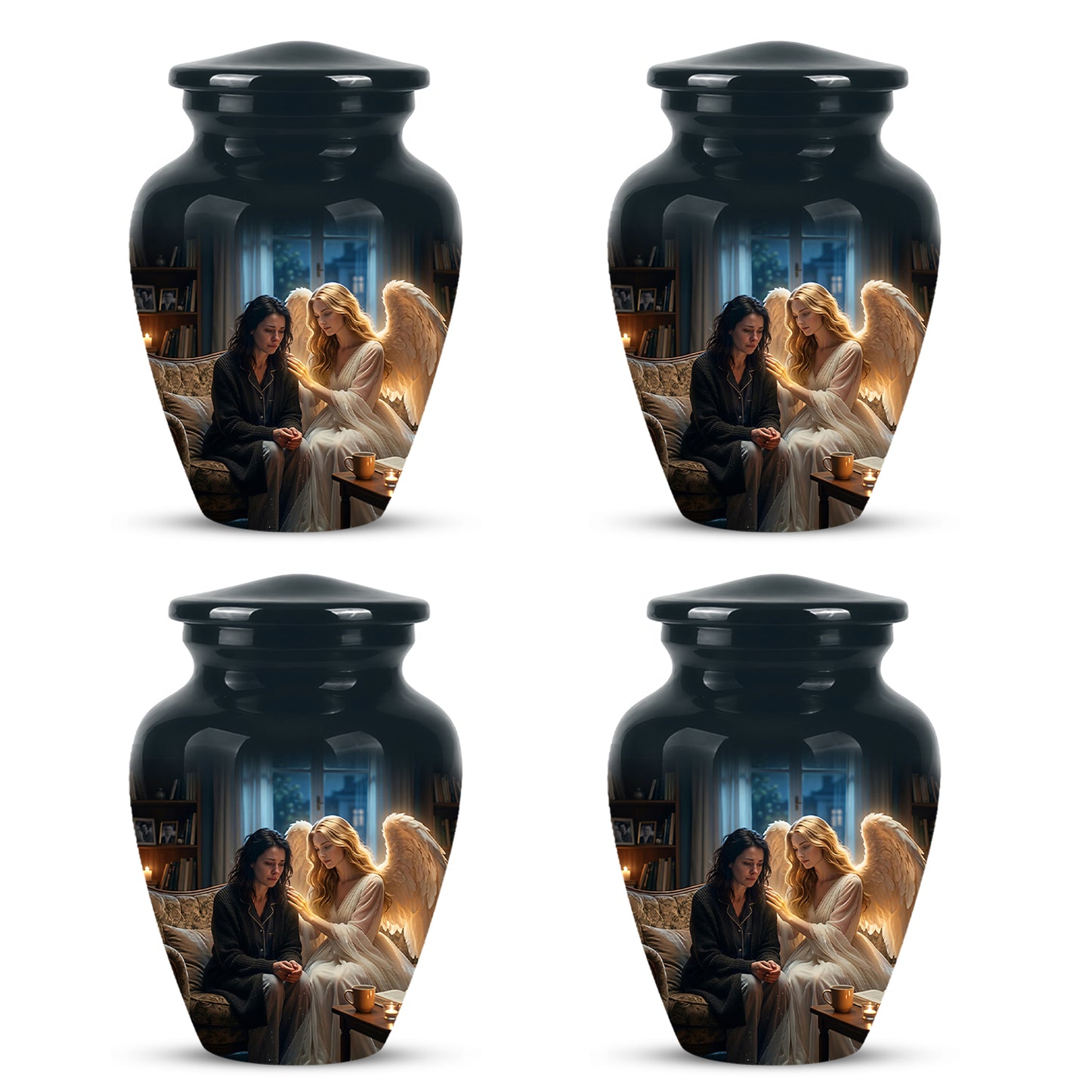 Black Angel Burial Urns - Personalized Memorial Urns For Mother Ashes