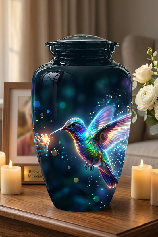 Celestial Colorful Hummingbird Cremation Urn - Majestic Funeral Urns