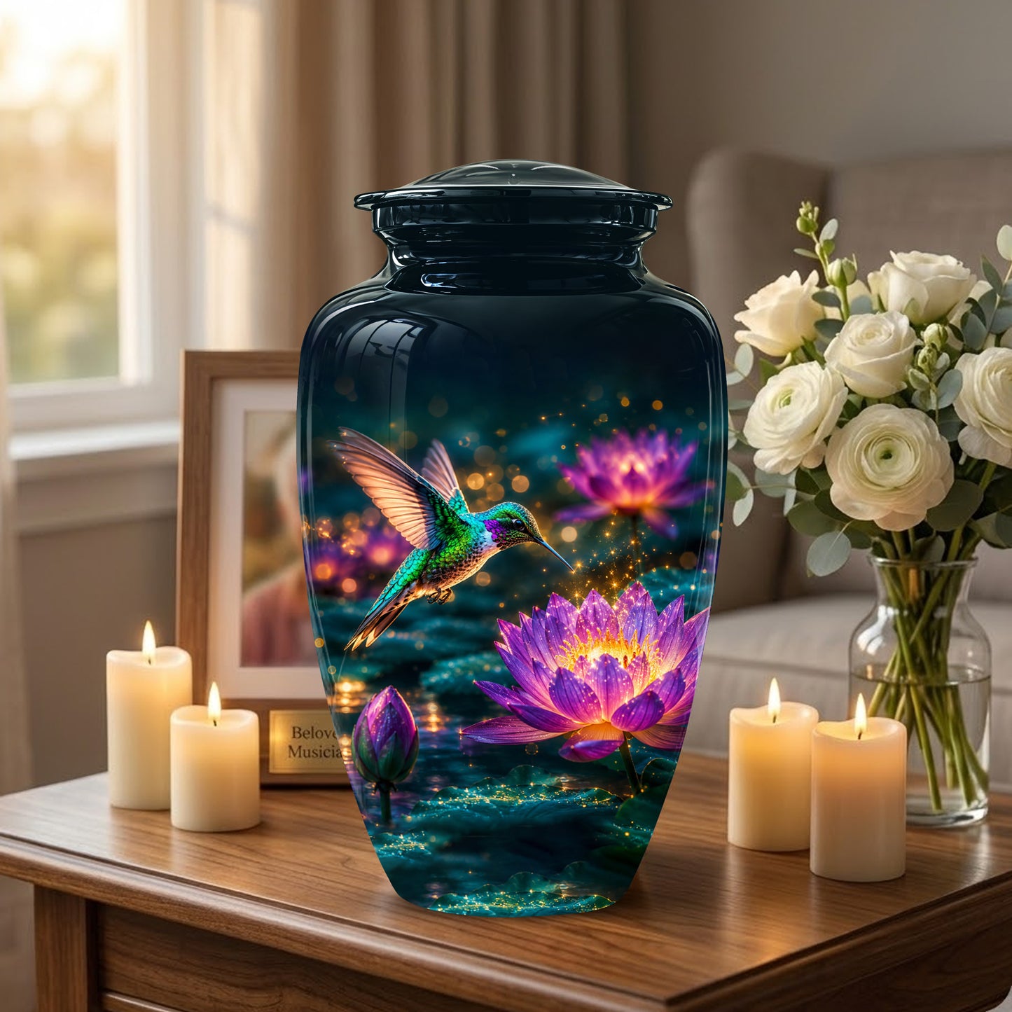 Beautiful Handcrafted Hummingbird Urn - Custom Memorial Urns For Ashes