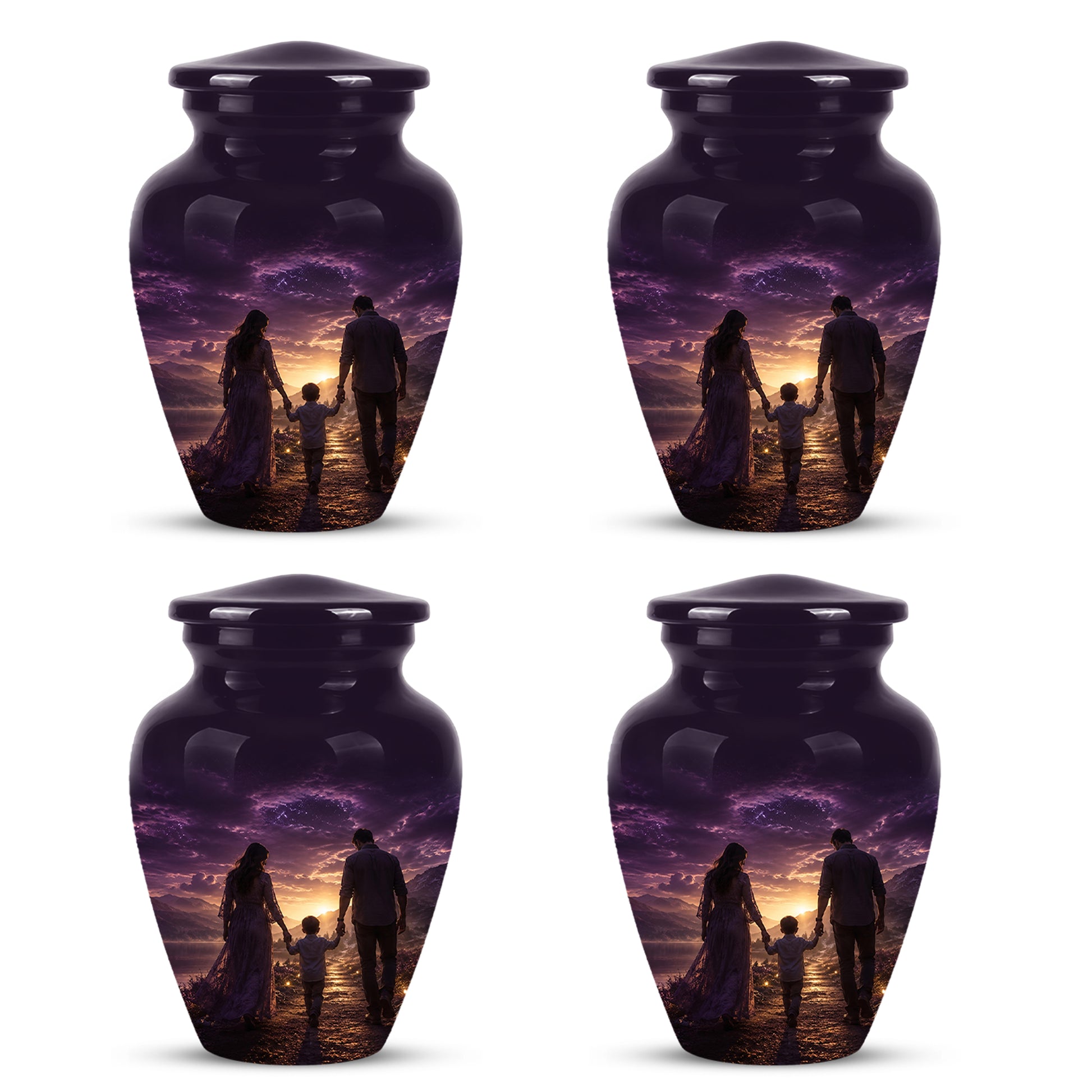Father, Son & Mother Memorial Urn - Artistic Burial Urns For Human Ashes