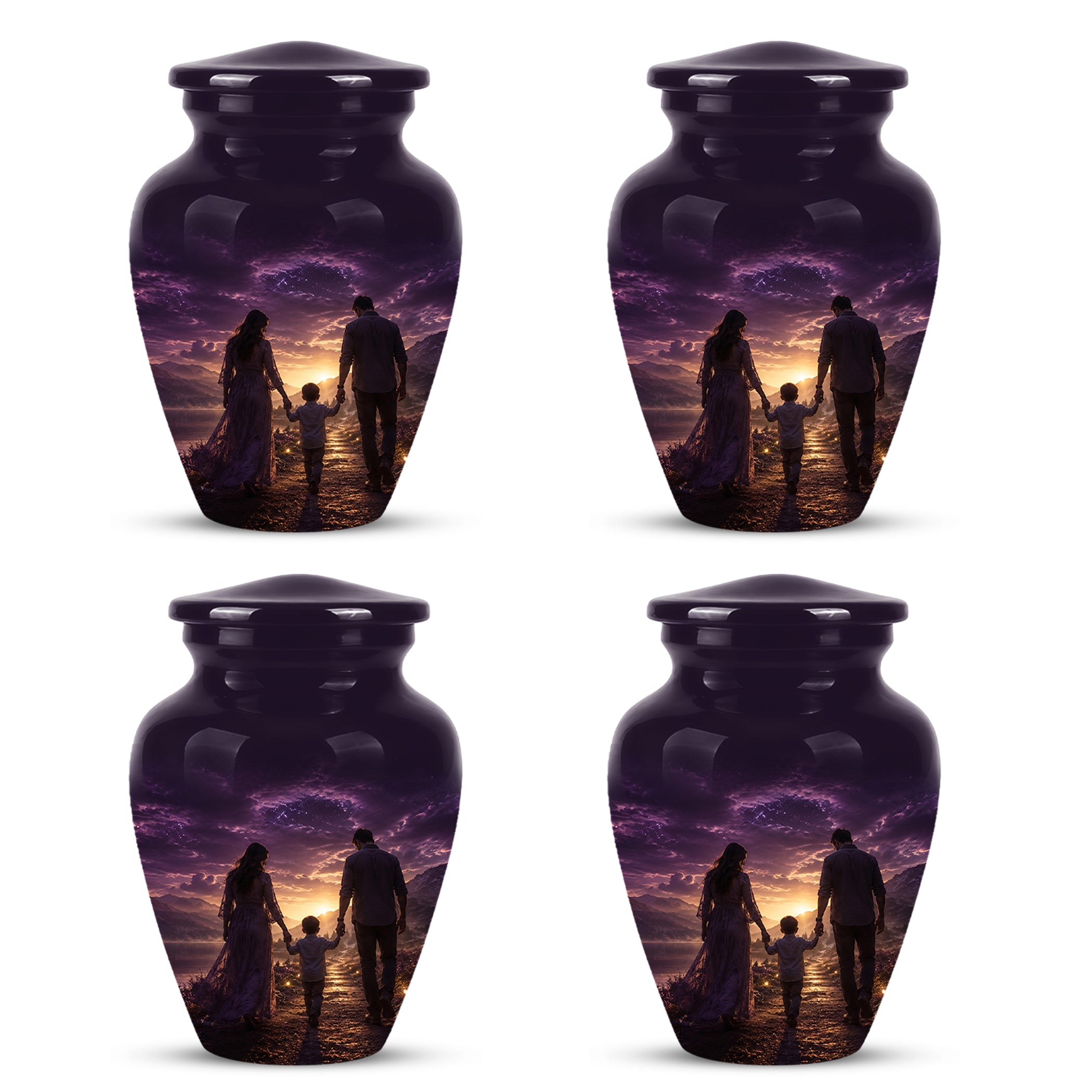 Father, Son & Mother Memorial Urn - Artistic Burial Urns For Human Ashes