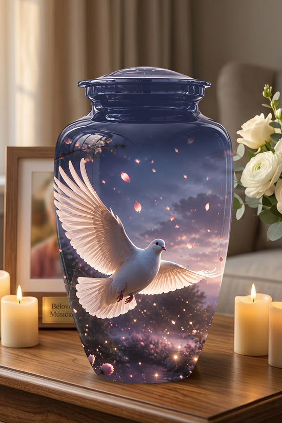 Flying White Dove Cremation Urn - Classic Memorial Urns For Adult Ashes