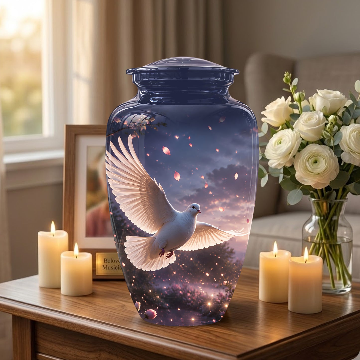 Flying White Dove Cremation Urn - Classic Memorial Urns For Adult Ashes