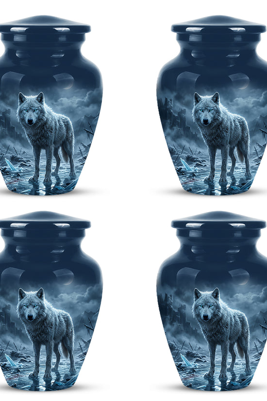 Moonlight White Wolf Urn for Human Ashes - Urns For Men & Women Ashes