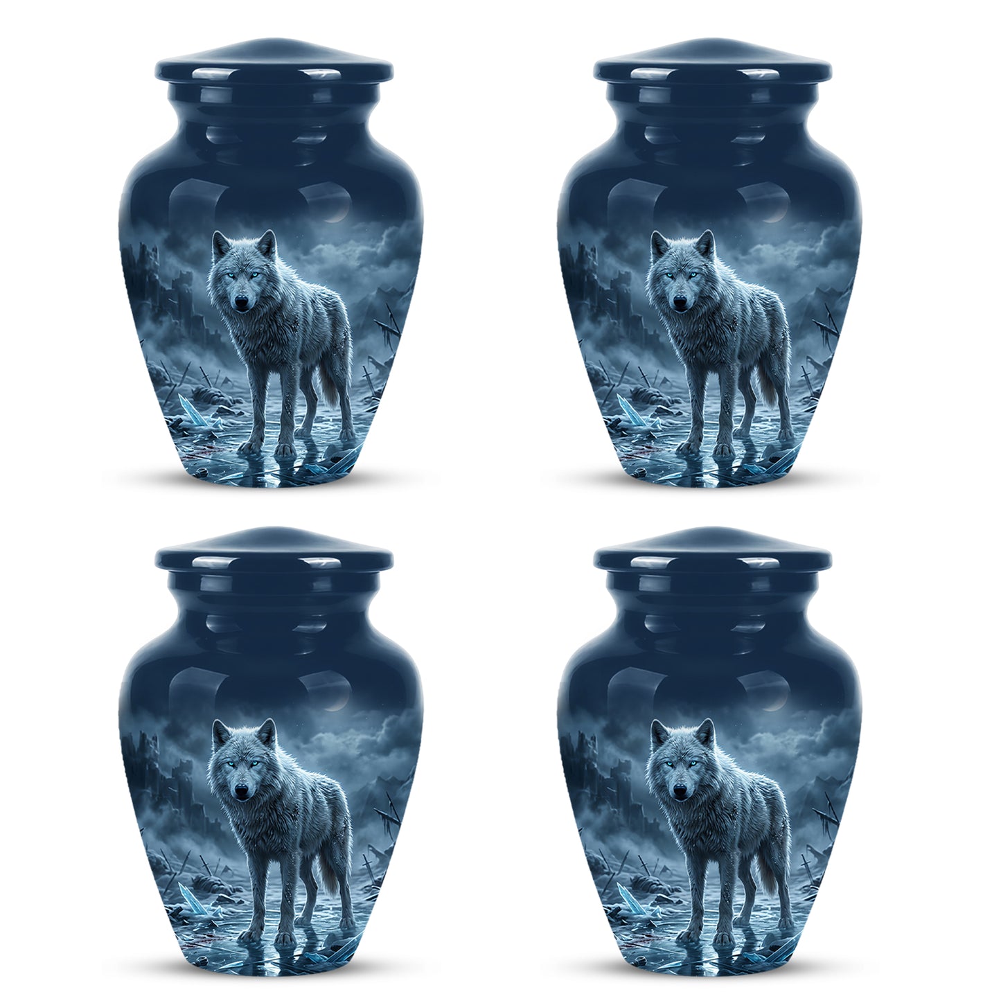 Moonlight White Wolf Urn for Human Ashes - Urns For Men & Women Ashes