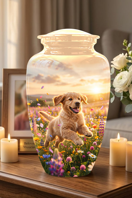 Playing Puppy Cremation Urn - Custom Memorial Urns For Pet Dog Ashes