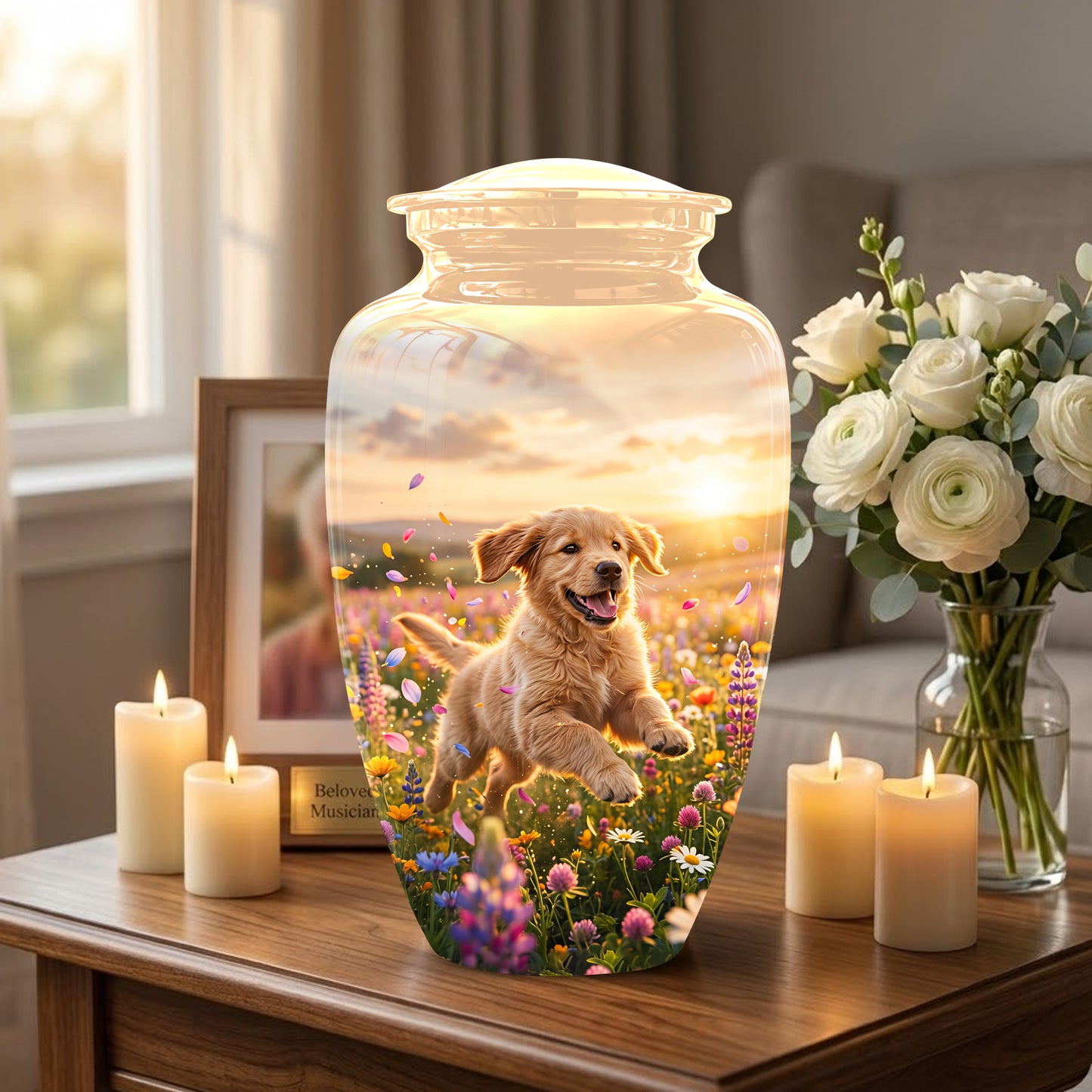 Playing Puppy Cremation Urn - Custom Memorial Urns For Pet Dog Ashes