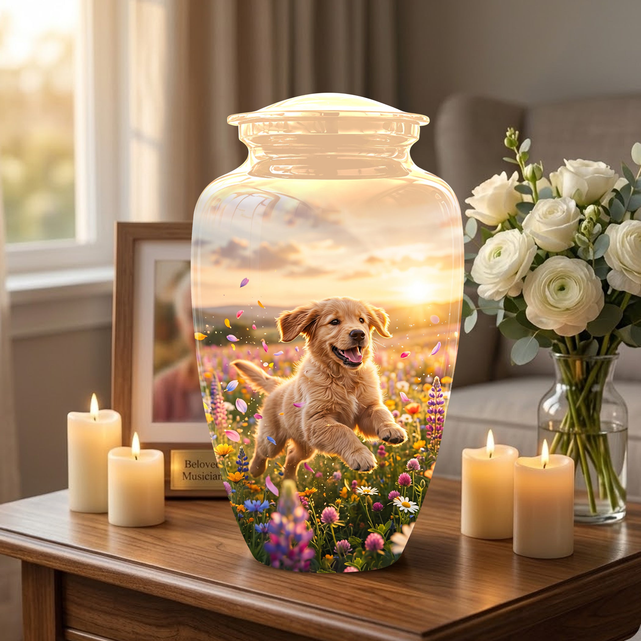 Playing Puppy Cremation Urn - Custom Memorial Urns For Pet Dog Ashes