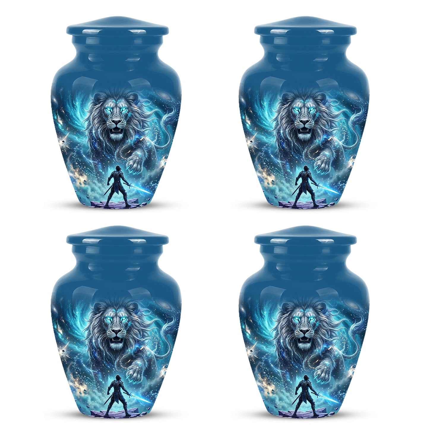 Celestial Cosmic Lion Cremation Urn - Lion Adult Male Memorial Tribute Urn