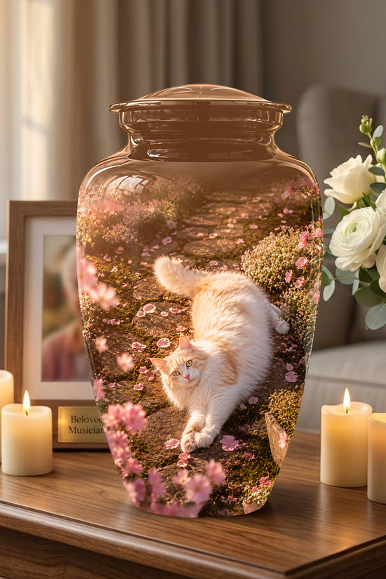 Fluffy Cat Cremation Urn - Custom Burial Memorial Urns On Sale