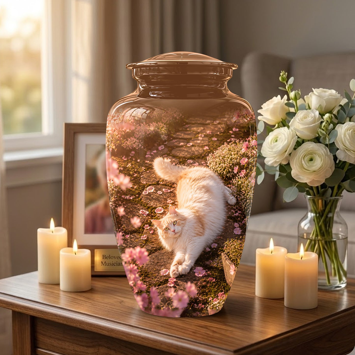 Fluffy Cat Cremation Urn - Custom Burial Memorial Urns On Sale