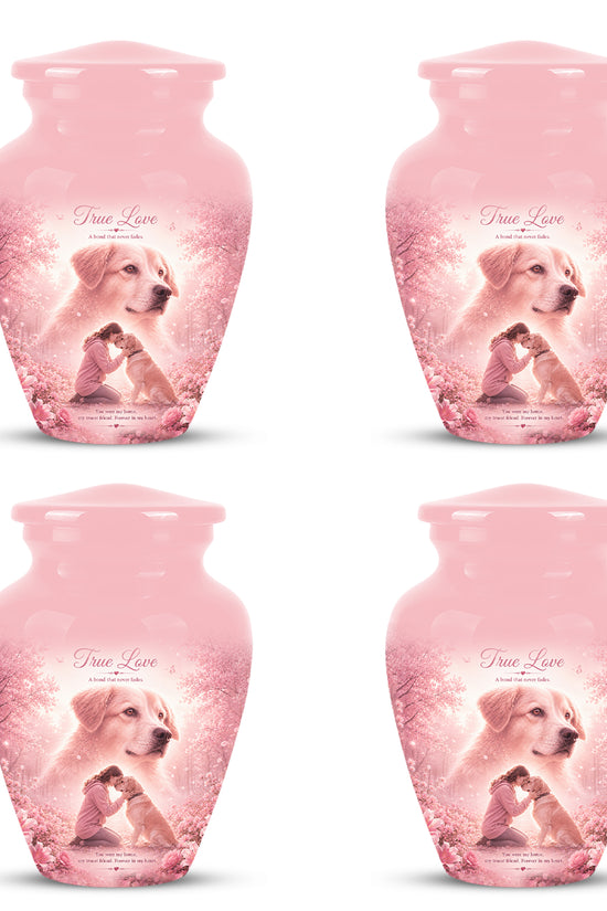Pink Pet Dog Memorial Urn – Dog Burial Urn for Pets Ashes