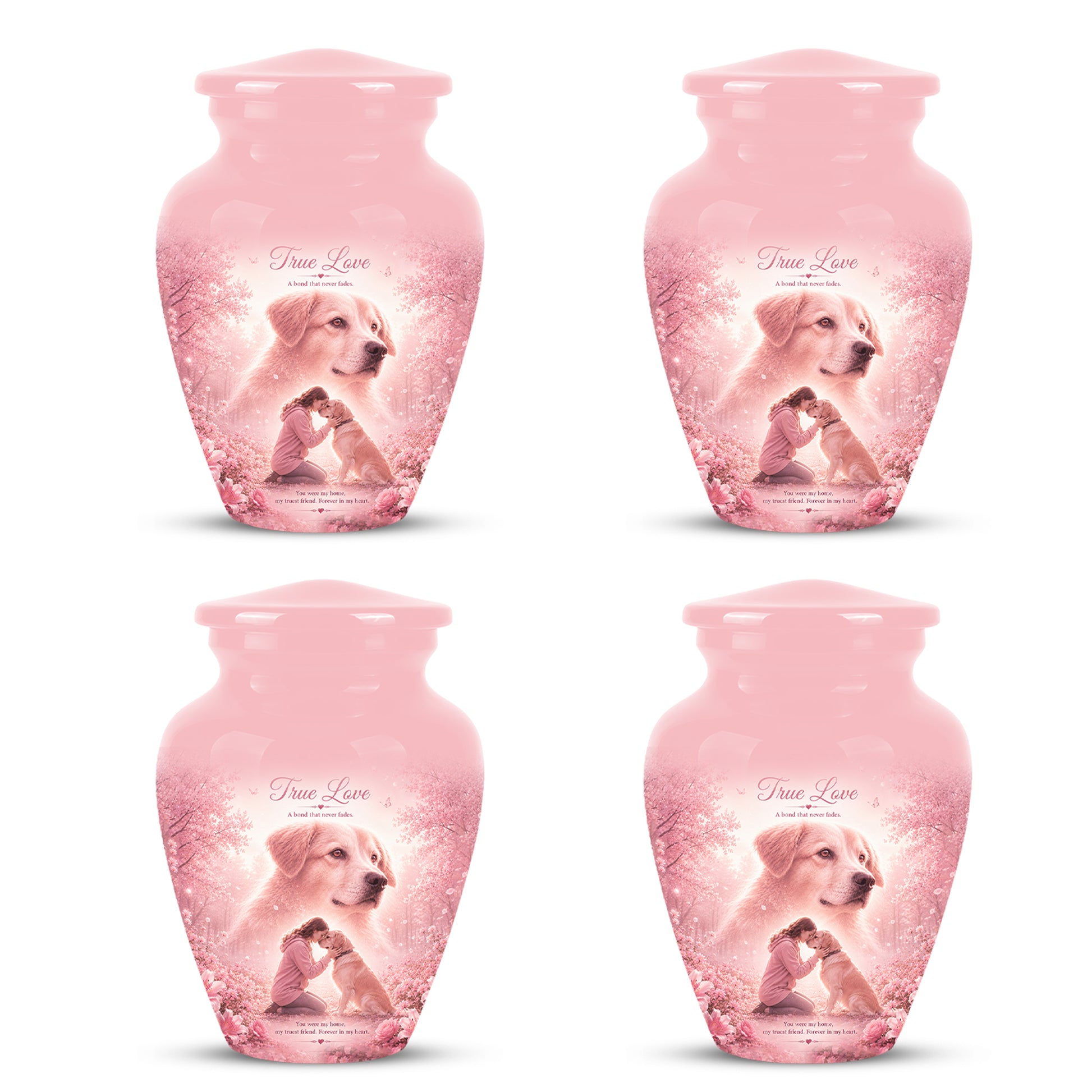 Pink Pet Dog Memorial Urn – Dog Burial Urn for Pets Ashes