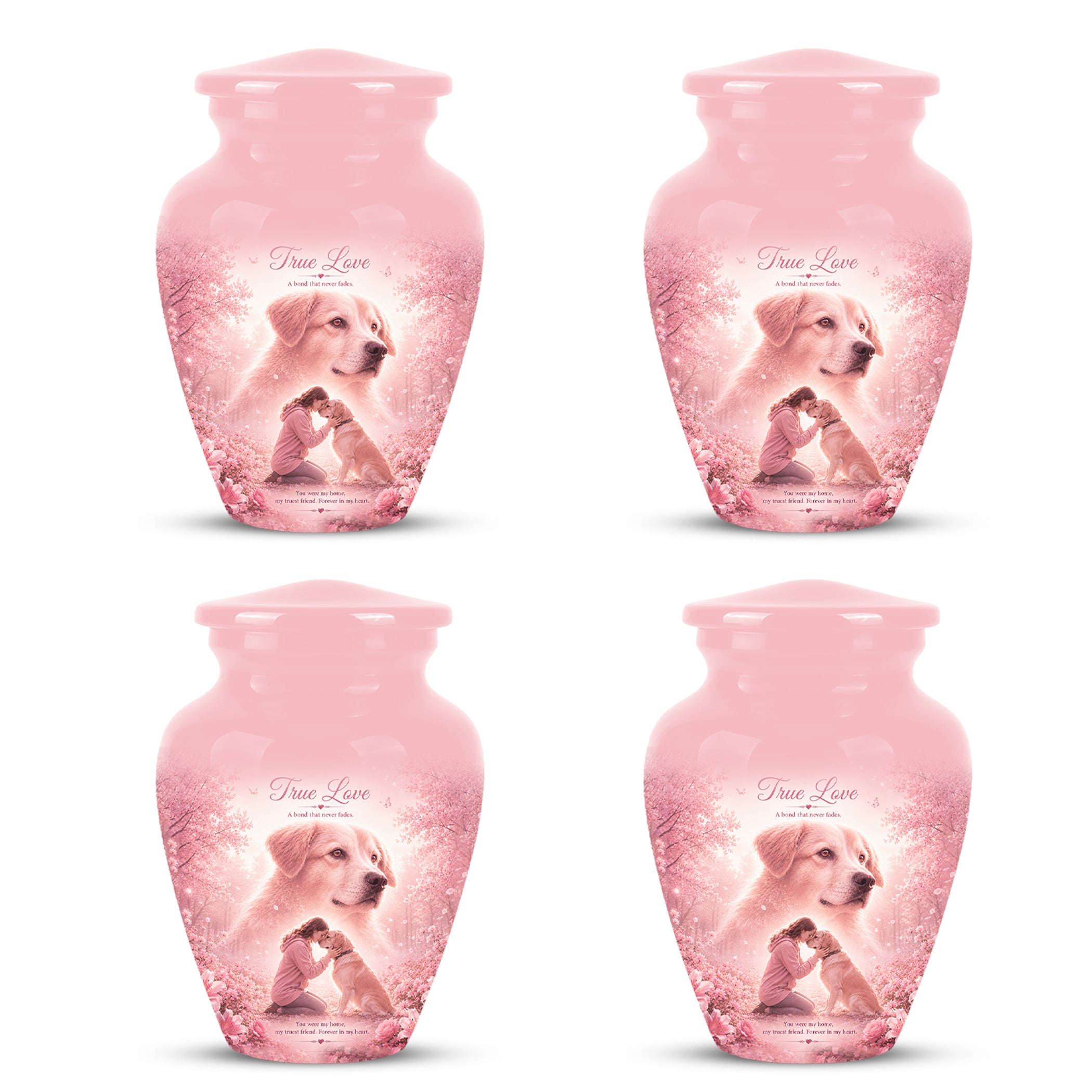 Pink Pet Dog Memorial Urn – Dog Burial Urn for Pets Ashes