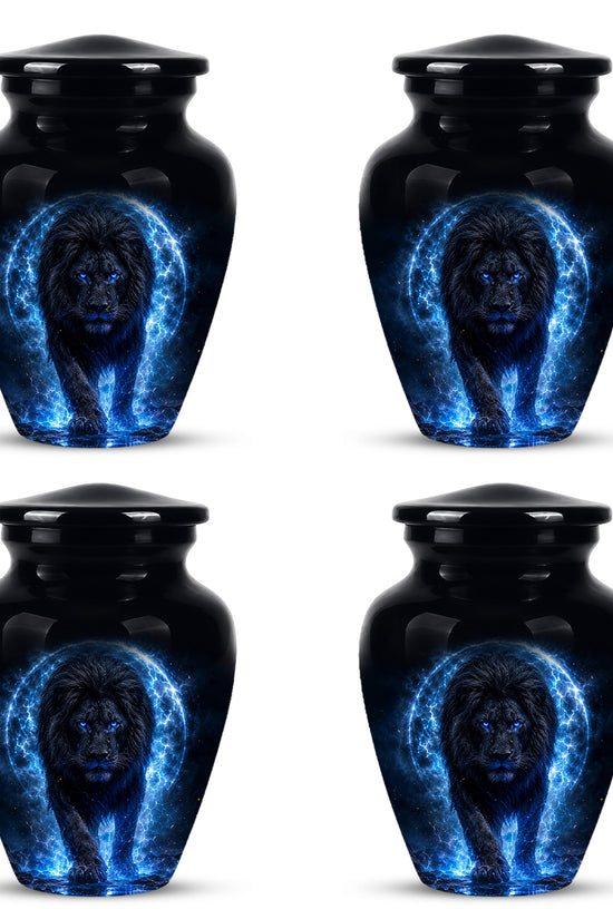 Black Lion Cremation Urns - Personalized Memorial Urns For Human Ashes
