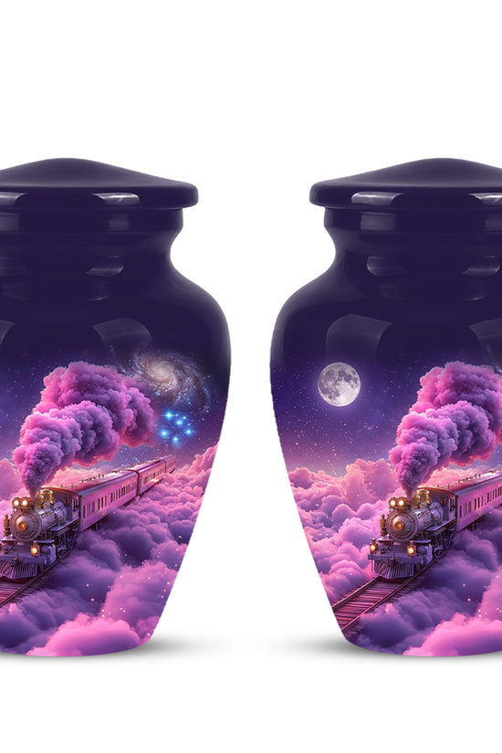 Fantasy Train Cremation Urn – Purple Cloud Memorial Urns For Human Ashes