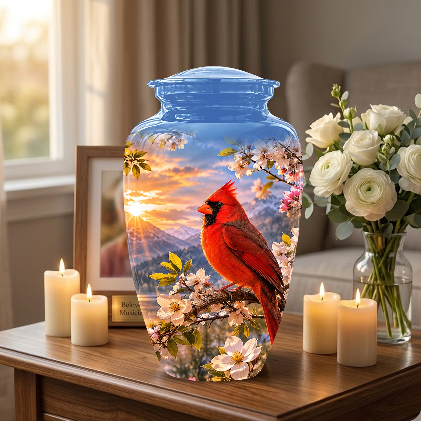 Red Cardinal Bird Cremation Urns - Beautiful Memorial Urns For Ashes