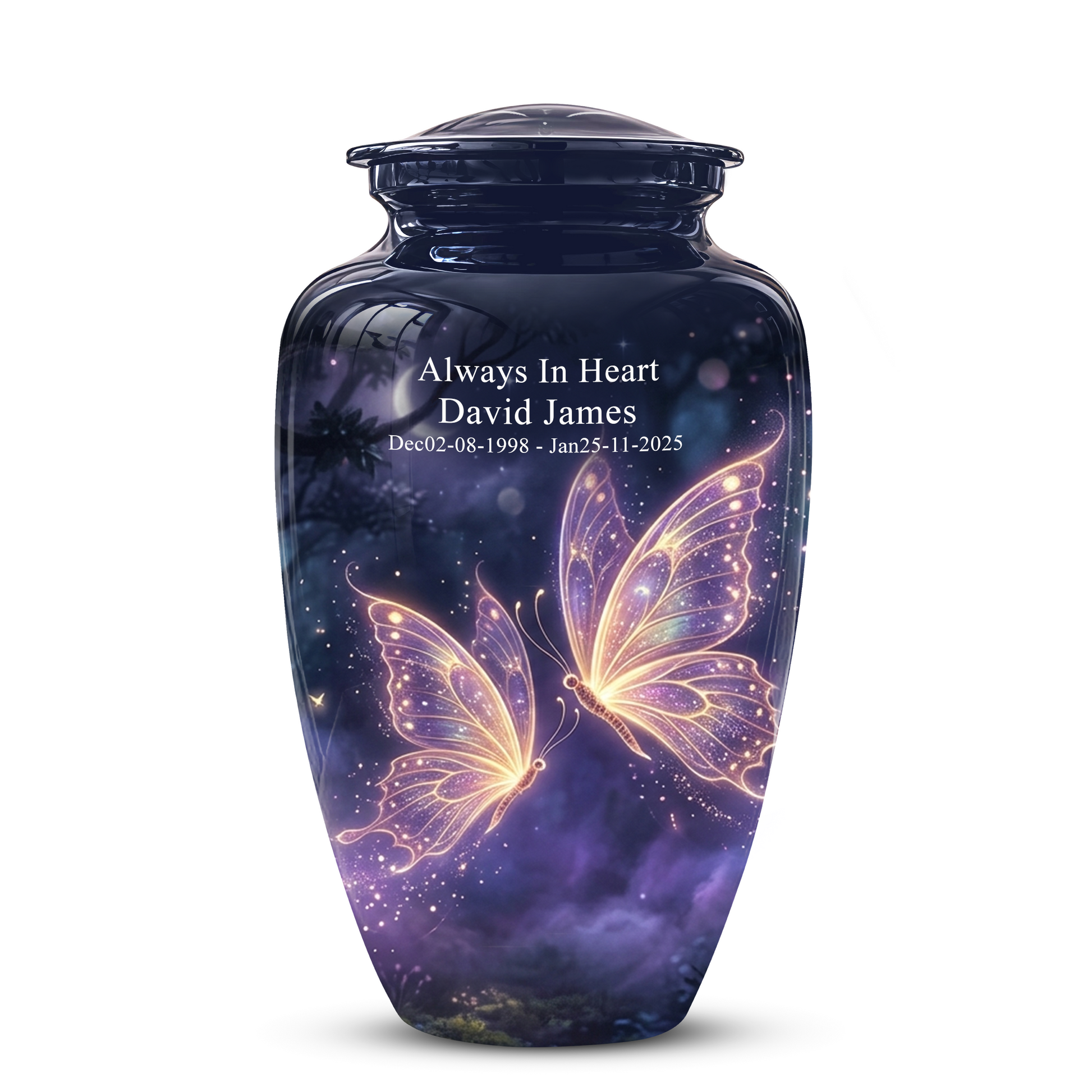 Purple Butterfly Cremation Urn - Beautiful Urns for Women Ashes