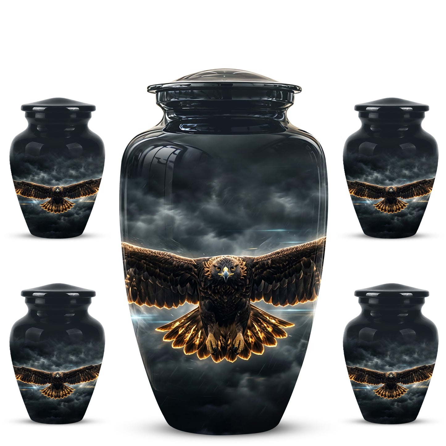Flying Eagle Memorial Urn - Handcrafted Custom Urns For Human Ashes